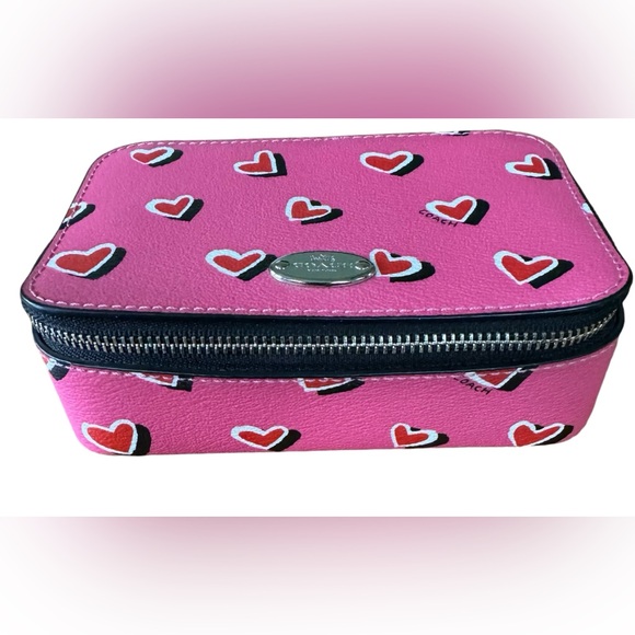 COACH Pink Heart Pattern Jewelry Travel
Case NWOT - Picture 2 of 9